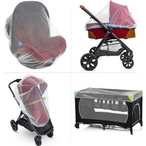 Baby Mosquito Net for Stroller, Carrier & Bassinet Elastic Drawstring for Snug Fit Netting - Infant Bug Net for Jogger, Car Seat & Pack N Play 1000 Mesh Toddler Canopy & Gift Packaging