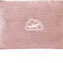 BEDELITE Travel Blanket with Bag, Ultra-Soft Jacquard Fleece Blanket with Luggage Sleeve & Backpack Clip, Airplane Blanket Travel Essentials, Pink (40"x65")