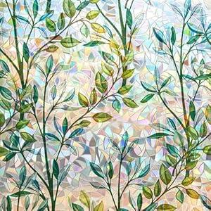 Finnez Window Privacy Film 3D Static Cling Window Film, No Glue Heat Control & 96% UV Blocking for Home Office, Decorative Frosted Glass Cover 17.5 Inch x 6.5 Feet