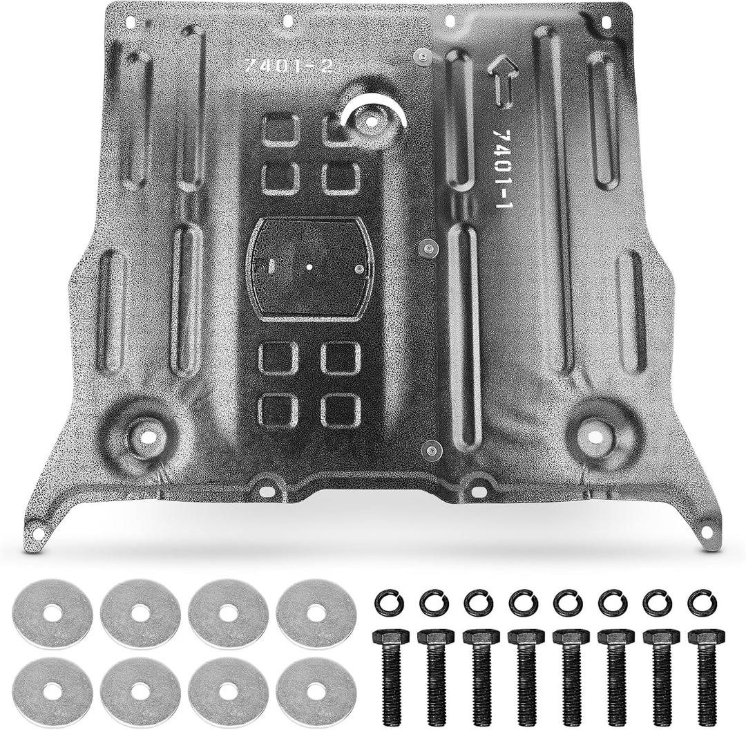 Front Skid Plate Compatible with 2017-2025 Tesla Model 3 & 2020-2025 Tesla Model Y, Under Motor Guard Splash Shield Cover with Install Accessories (2-piece design)
