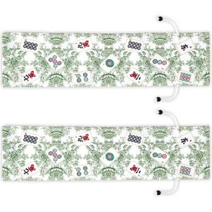2 Pcs Green Drawstring Mahjong Bags Protective Sleeve Printed Tile Bag 26 Inches Mahjong Racks for Tiles and Pushers for Mahjong Accessories and Gifts (Empty Bag Only)
