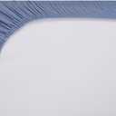 Onacosht Muslin Crib Sheets for Boys Girls, Soft Breathable 100% Cotton Baby Fitted Sheet 52" x 28" for Standard Toddler Crib Mattress, 2 Pack, Car and Solid Blue