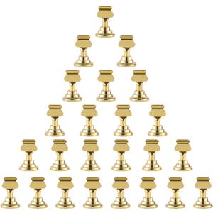 Urban Deco 24 Pieces Table Card Holder Place Card Holders 1.7 inches Gold Steel Card Holders for Photos, Food Signs, Memo Notes, Weddings, Restaurants, Birthday(Gold 24PK)