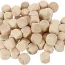 uxcell 50pcs Blank Wooden Dice, 8mm 0.3 inch Unfinished Wooden Cube Rounded Corners Square Block for DIY Craft Projects