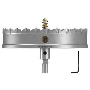 DKIBBITH TCT Hole Saw Set, 6-1/8"(156mm) Heavy Duty Tungsten Carbide Tipped Hole Cutters for Stainless Steel, Copper, Iron, Brass, Plastic with Titanium-Plated Pilot Drill Bits