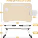 Lap Desk for Laptop Tray, Foldable Laptop Bed Desk with Storage Drawer