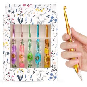 Aeelike Crochet Hooks Set, 3.0mm-6.0mm Ergonomic Crochet Hooks with Long Floral Handle-Super Shinny and Unique for DIY Crfats Blnaket Sweaters, Ideal & Beautiful Gifts for Mothers Crocheting Lovers