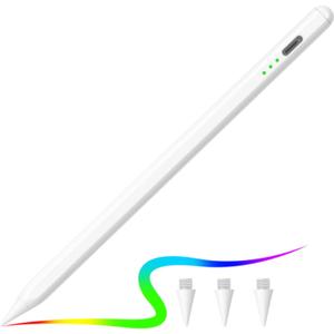 Stylus Pen for Apple Ipad Pencil for iPad 10th 9th Generation Palm Rejection with Apple Pen 2018-2025 Ipad A16 9th 8th 6th 7th Gen Mini A17 6th 5th Ipad Air 3rd/4/5th/M2/M3 Pro M4 11-12.9 inch White