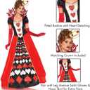 Leg Avenue Womens 2 Pc Deluxe Queen of Hearts With Card Suit Ball Gown, Crown Adult Sized Costumes