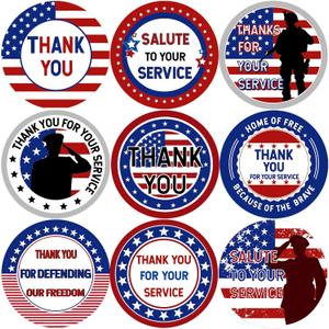 2 Inch Thank You for Your Service Stickers for Veterans Day Patriotic Thank You Sticker Veterans Day Appreciation Gifts Military Labels for Memorial Independence Day Party Favor Supplies 108 PCS