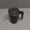 Automatic Stirring Coffee Cup with Temperature Display, Rechargeable Coffee Mug, Self-Stirring Mug with Lid, Smart Mixing Cup for Coffee, Milk and Other Beverages (Black)