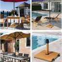45lbs Patio Umbrella Base with Wheels, Heavy Duty Fringe Umbrella Stand Pre-Filled Concrete, No Sand/Water Needed, Fits 6-12ft Umbrella, Wind-Resistant for Deck, Poolside, Balcony