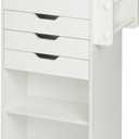 Honey-Can-Do Deluxe Rolling Craft Storage Cart with Locking Wheels | Organizer for 30-inch Wrapping Paper, Ribbon Spools, Tools & Supplies | 3 Drawers & Open Shelves