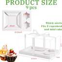 JCD 9 Pcs Cake Cupcake Combo Boxes,1+2 Cupcakes carriers 2 Cupcakes Holes,with 2 Cupcake Holes - Cake and Cupcakes Boxes - Pastry Sweets Bento Box (1+2/9Pcs)