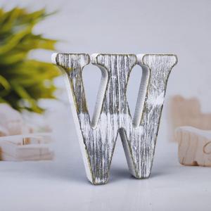 4 Inch Wood Letters Unfinished Rustic Wood Letter for Wall Decor Decorative Standing Letters Slices Sign Board Decoration for Craft Home Party Projects (W)
