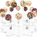 YestBuy Cake Pop Display Stand, 19 Hole Cake Pop Holder, Lollipop Holder for Weddings, Birthday Parties, Anniversaries Gift, Halloween, Christmas Candy Decorative (Clear)