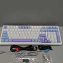 AULA F99 Wireless Mechanical Keyboard,Tri-Mode BT5.0/2.4GHz/USB-C Hot Swappable Custom Keyboard,Pre-lubed Linear Switches,Gasket Structure,RGB Backlit Gaming Keyboard for PC/Tablet/Xbox/PS4/PS5 (Blue&Purple&White)