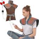 Extra Large Electric Heating Pad for Neck, Back & Shoulder Pain Relief, 25"x37" Full Body Heating Blanket with 5 Heat Levels, 4 Timers, Auto Shut-Off, Ideal Gift for Women & Men (Light Gray)