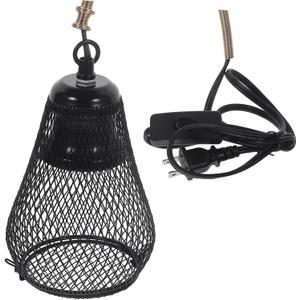 Toyvian Scald Mesh Cover for Reptile Heating Lamp Sturdy Iron Lampshade Compatible with Bearded Dragons Snakes and Turtles Includes Hanging Hook for Easy Installation