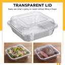 20 Pcs Plastic Clear Lids for 8x8 Aluminum Foil Pans, 1 Inch Height Disposable Dome Lids Only, Airtight Cover for Half Size Steam Table Pans, Catering, Baking, Food Storage