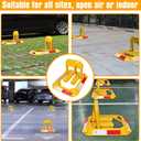 Tevlaphee Orange Foldable Parking Barrier, Cylindrical Lock, Double Lock Design for Extra Protection