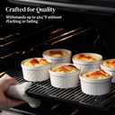 DOWAN Ramekins Oven Safe with Lids 4 oz, Charcuterie Boards Bowls Set for Creme Brulee, Souffle, Dipping Sauces, Custard Cups Ceramic Food Storage Containers, Set of 6, Beige