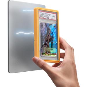 Collector Graded Card Guard Case for PSA Slab Protector  Snap to Steel/Iron, Built-in Stand, Magnetic Wall Display, Stackable Design, TPU & PC (Yellow, 3. Plus 1ct)