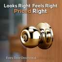 Copper Creek Entry Door Knob Keyed Entry Handle with Lock and Key, ANSI Grade-3 Certified, DIY-Friendly Install for Interior and Exterior Entrance Doors Polished Brass (1 Pack)