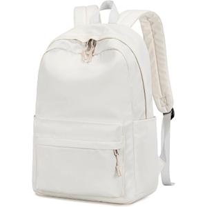 School Backpack for Teen Girls Women Laptop Backpack College Bookbags Middle School Travel Work Commuter Back Pack(Solid Beige)