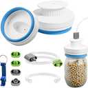 Mason Jar Sealer kit for FoodSaver Vacuum Sealer, Regular and Wide Mouth Mason Jar Vacuum Sealer Kit with Accessory Hose, Jar Sealer Attachment Compatible with All FoodSaver Vacuum Sealers