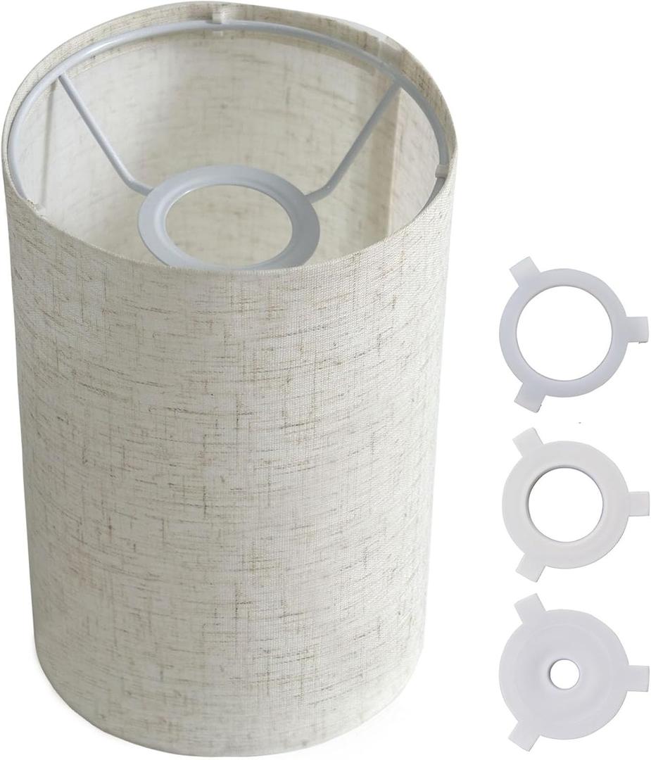 Cloth Lamp Shade, Round lamp shade, Natural Linen Lamp Cover Small Table Lamp Cover, for Decorating Table Lamp and Floor Lamp (Beige Round)