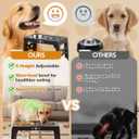 Elevated Dog Bowls for Medium Size Dogs, Non-Slip Dog Feeder with 1*Stainless Steel Dishes & 1*Slow Feeder Bowl, 5 Heights Adjustable Raised Bowls to 3.15-8.66-9.84-11.02-12.2 (Black)