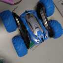 KKONES Remote Control Car, 2.4GHz Double Sided 360 Flips Rotating Electric Race RC Stunt Car, LED Wheel & Headlight High Speed Off Road Cars Toy Gift for 3 4 5 6 7 8-12 Year Old Boy Toys (Blue)