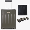 18-inch Carry-on Boarding Luggage: Equipped with Movable Wheels, TSA Approved,Under the Seat, Hard Shell Construction, Lightweight Bag with Essential Accessories (Greenish Grey)