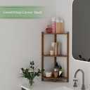 Wisuce Corner Shelf, 100% Real Bamboo Shower Corner Shelves Free Standing Shelf Storage Organizer for Bathroom Living Room Kitchen (Brown, 3 Tier)