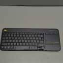 Logitech K400 Plus Wireless Touch TV Keyboard with Easy Media Control and Built-in Touchpad, HTPC Keyboard for PC-Connected TV, Windows, Android, ChromeOS, Laptop, Tablet - Black