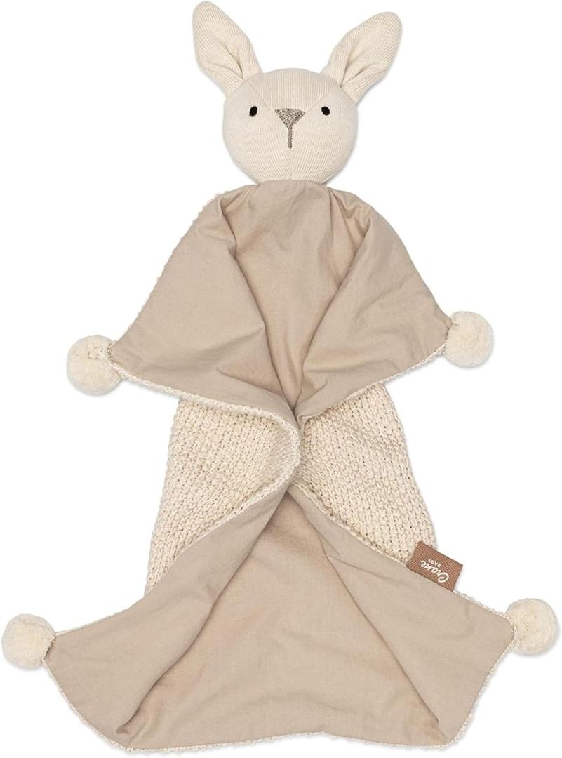 Crane Baby Lovey, Security Blankets for Babies, Ollie The Bunny Security Blanket, Soft 100% Organic Cotton Blanket Bunny Items, Organic Baby Items, Loveys for Babies
