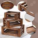 Kathfly Set of 3 Rustic Nesting Crates, Wooden Organizer Boxes Basket, Small Decorative Wood Wire Containers with Handle for Countertop Display, Fruit, Veggies, Kitchen, Bathroom, Pantry Storage