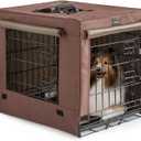 DONORO Dog Crates Kit for Small Size Dogs Indoor with Dog Crate Cover, Double Door Dog Kennels & Houses for Puppy and Cats, Collapsible Metal Contour Dog Cages (36.0"L x 23.0"W x 25.0"H)