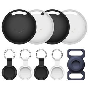 SUOOCH Air Tracker Tags 4-Pack, Item Finders Work for Apple Find My APP (iOS Only) Tracker Tags for Keys, Luggage, Bag etc, Replaceable Battery Last 1 Year, Loud Beep, Waterproof with Holder Keychain