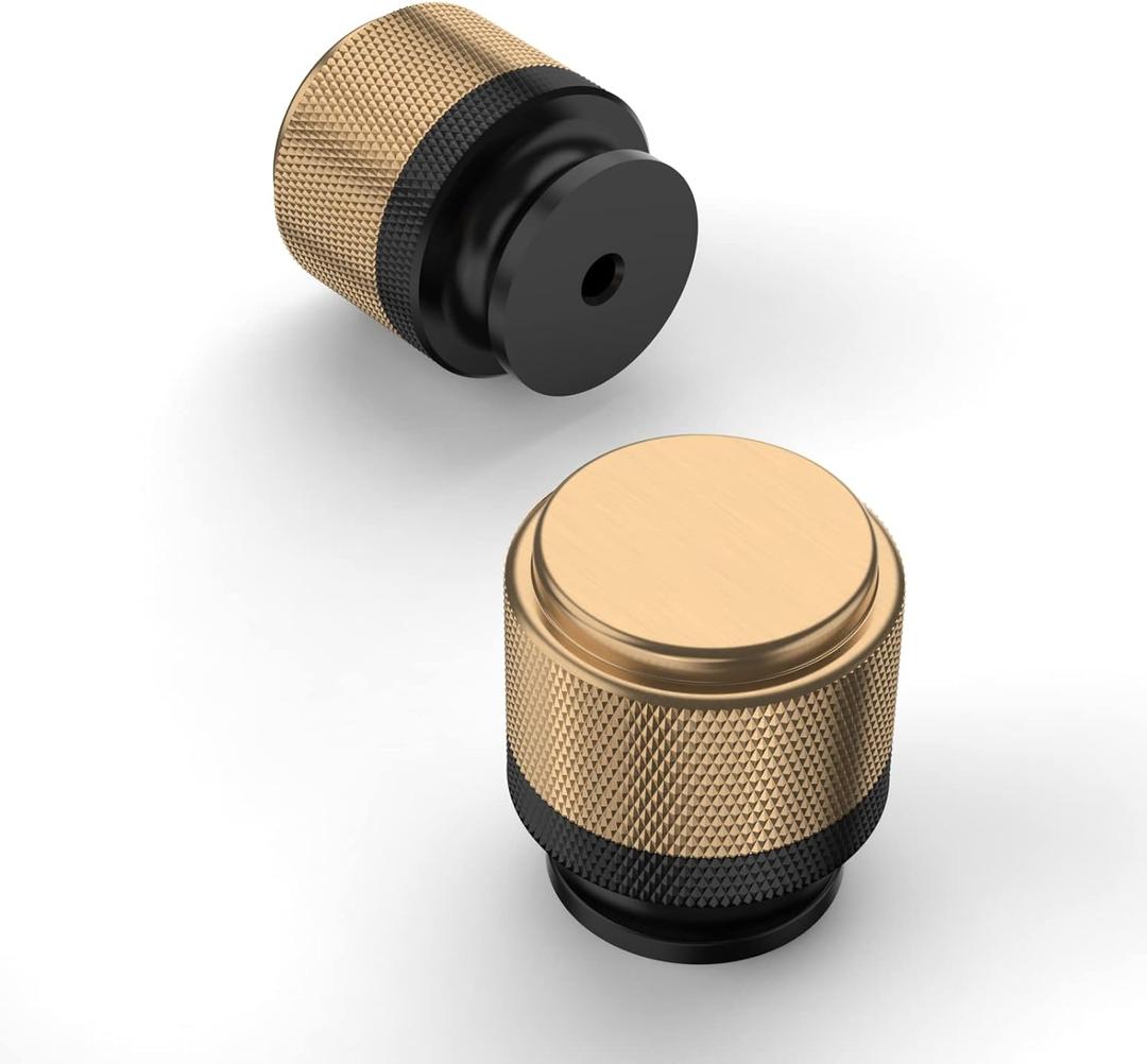 Amerdeco 10 Pack Champagne Bronze Black Knurled Cabinet Knobs Kitchen Cabinet Pulls for Drawer Dresser, Cupboard and Wardrobe ZH040