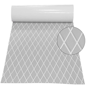OCEANBROAD Self-Adhesive 96''x15'' Diamond Pattern Boat Flooring EVA Foam Marine Boat Decking Sheet Non-Slip Mat for Jon Motor Boats Yacht Helm Pad RV Floor (96''x15''-10sqft)