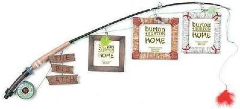 The Big Catch Fly Fishing Pole Photo Picture Holder Frame Themed Decor