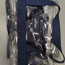 Bagenius Clear Tote Bag Stadium Approved, 12x6x12 Game Day Clear Satchel Bag with Shoulder Strap for Concert Work and Sports (Navy)