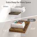QEEIG 12" Deep Floating Shelves for Wall (Brown, Set of 3, 35.4" x 12")