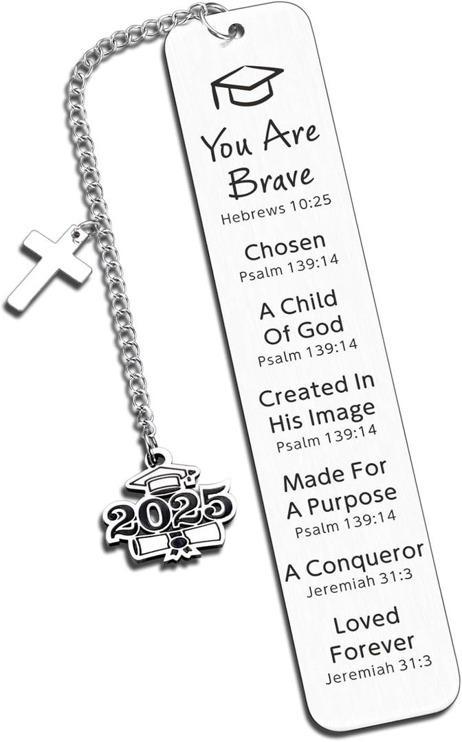 2025 Graduation Gifts for Her Him Class of 2025 College Graduation Gifts for Women Men Middle Senior High School Grad Student Nurse Daughter Son Degree Christian Bookmark Faith Based Graduation Gifts