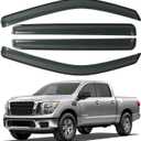4 PCS CHYKORLA Window Visor Rain Guards Fit for 2022 2023 Nissan Frontier Crew Cab, Tape-on Side Wind Window Deflectors, Outside Mount Smoke Tinted Vent Visors Shade Shield