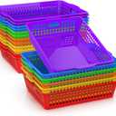 18 Pack Plastic Stackable Desk Paper Baskets, 13.8x10.6x3.1in Turn in Trays