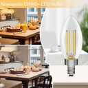 12-Pack E12 LED Bulb, 60 Watt Equivalent, Dimmable 2700K Warm White Light, B11 Chandelier Light Bulbs, 5.5W 500LM Candelabra LED Light Bulbs for Ceiling Fan Home Decor