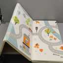 Nuby Reversible Baby Floor Mat - Foldable and Lightweight Foam Infant Play Mat - 77" x 58" - Easy Storage and Travel - Car Tracks/Alphabet